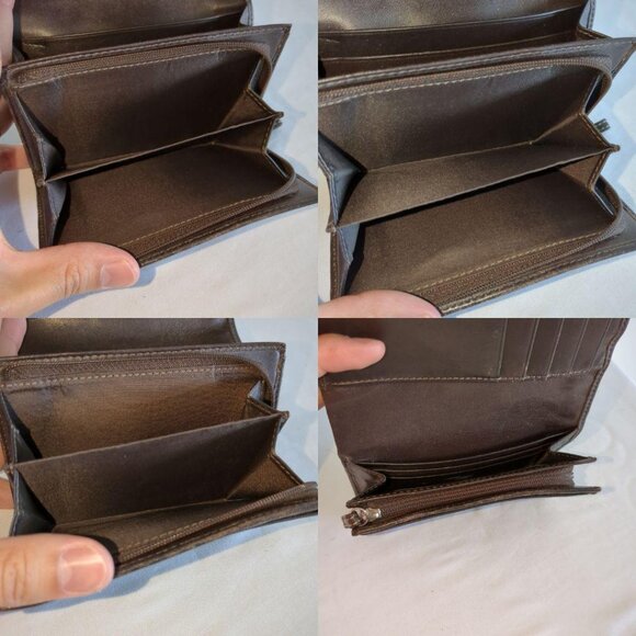 COACH bi-fold wallet canvas leather signature brown - Picture 6 of 12